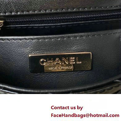 chanel Mirror Calfskin, Calfskin  &  Gold-Tone Metal Mini Flap Bag  &  Star Coin Purse AS4647 Black 2024